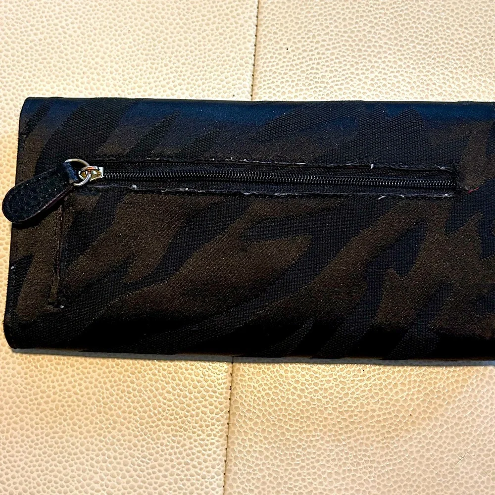 Anne Klein Wallet/Billfold/Clutch Gold Black Zebra Print Monochromatic